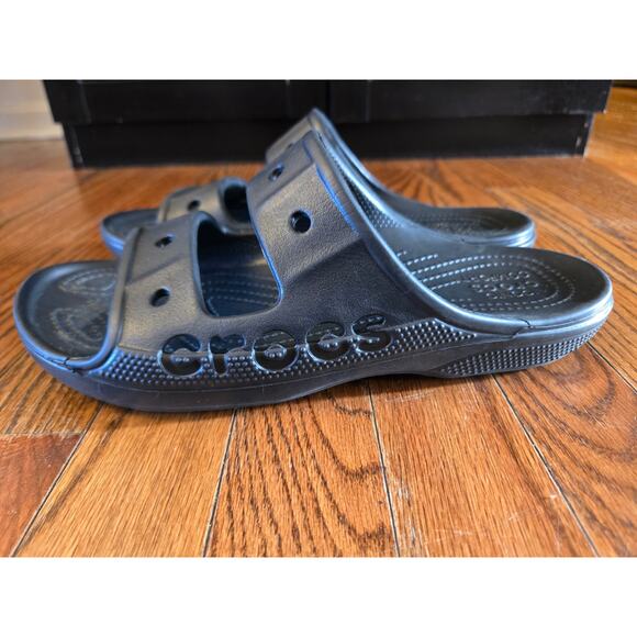 Crocs Unisex Baya Two-Strap Slide Sandals - Black Men's Size 8 Women's Size 10 - Picture 3 of 11